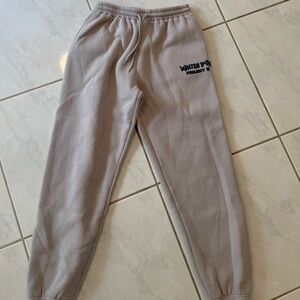 White Fox Beige Sweatpants